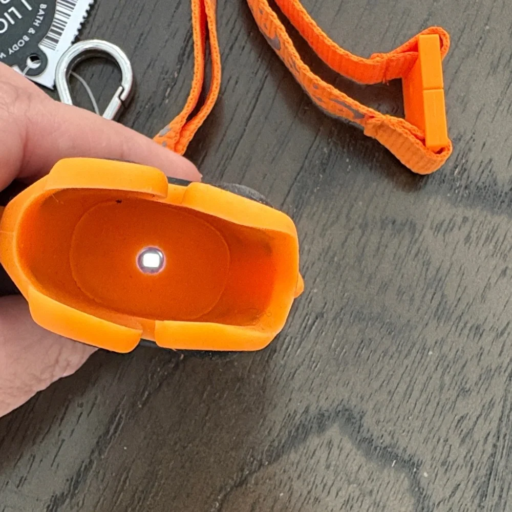 Glow-in-the-Dark Black Cat Keychain with Orange Lanyard